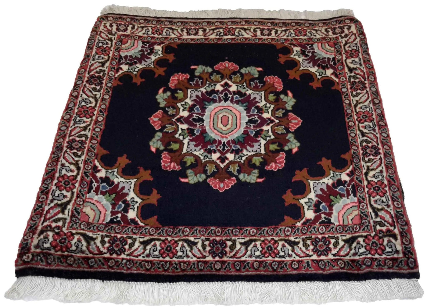 Canvello Hand Made Formal Medallion Silkroad Bidjar Rug - 1'10'' X 2'1'' - Canvello