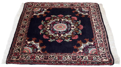 Canvello Hand Made Formal Medallion Silkroad Bidjar Rug - 1'10'' X 2'1'' - Canvello