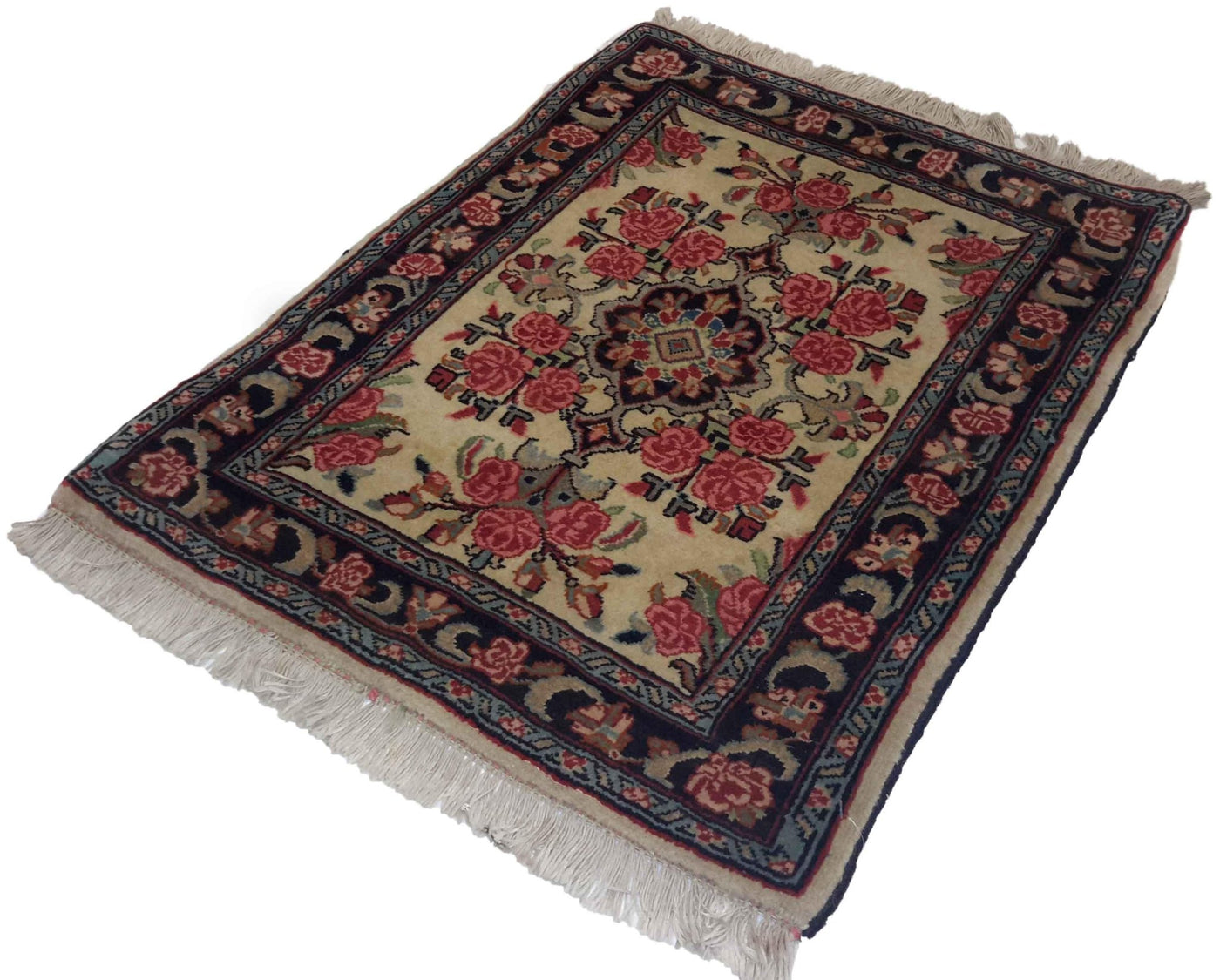 Canvello Hand Made Formal Medallion Silkroad Bidjar Rug - 1'7'' X 2'2'' - Canvello