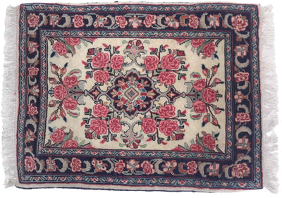 Canvello Hand Made Formal Medallion Silkroad Bidjar Rug - 1'7'' X 2'2'' - Canvello