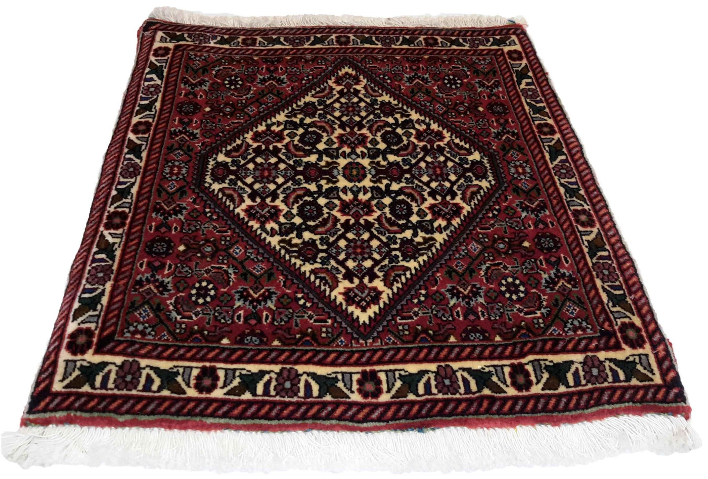 Canvello Hand Made Formal Medallion Silkroad Bidjar Rug - 1'8'' X 1'11'' - Canvello