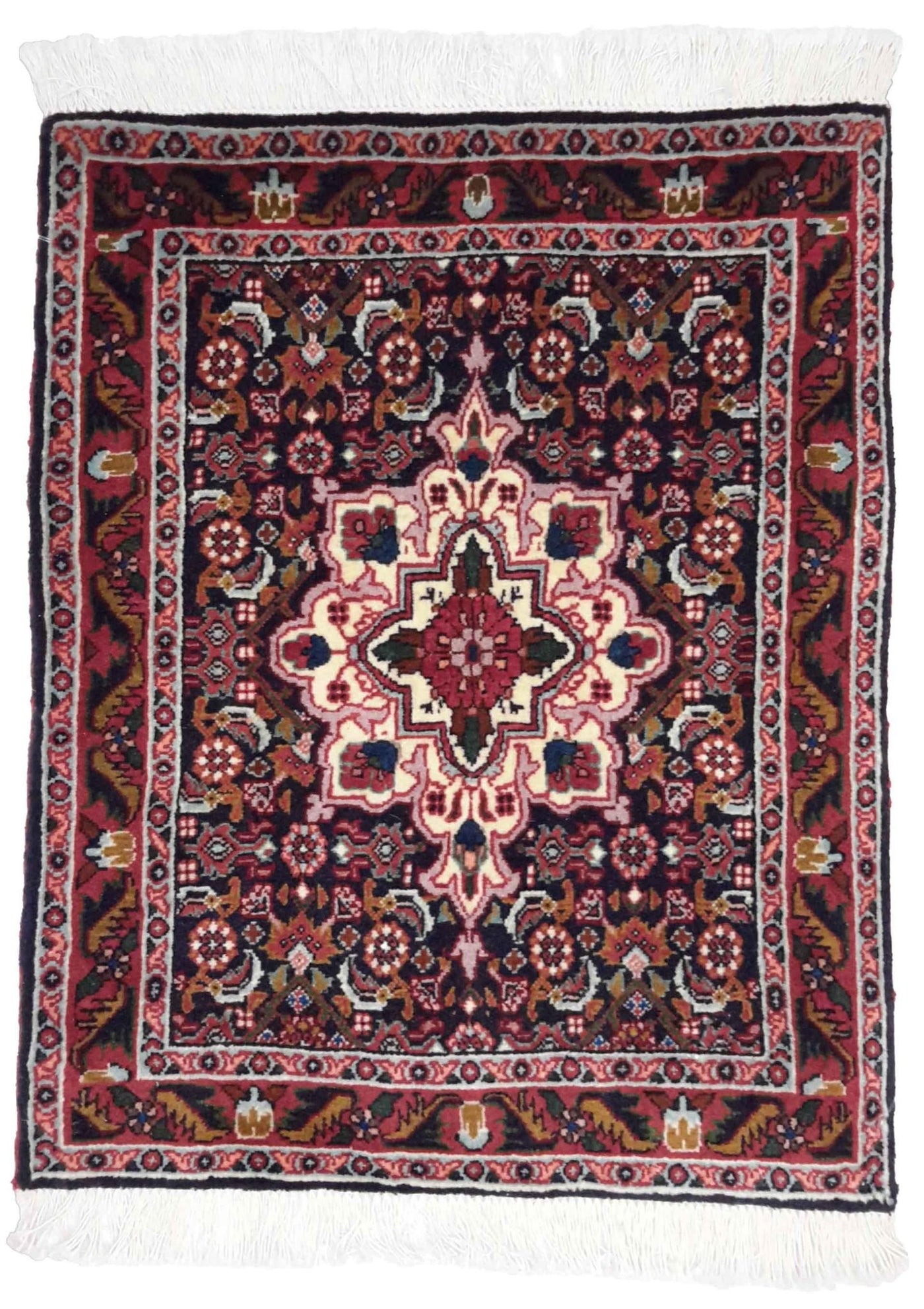 Canvello Hand Made Formal Medallion Silkroad Bidjar Rug - 1'8'' X 2'1'' - Canvello