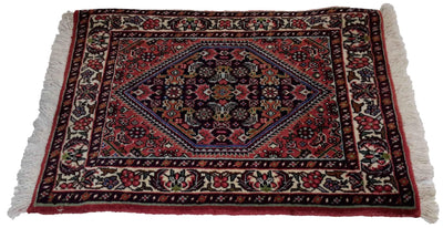 Canvello Hand Made Formal Medallion Silkroad Bidjar Rug - 1'8'' X 2'2'' - Canvello