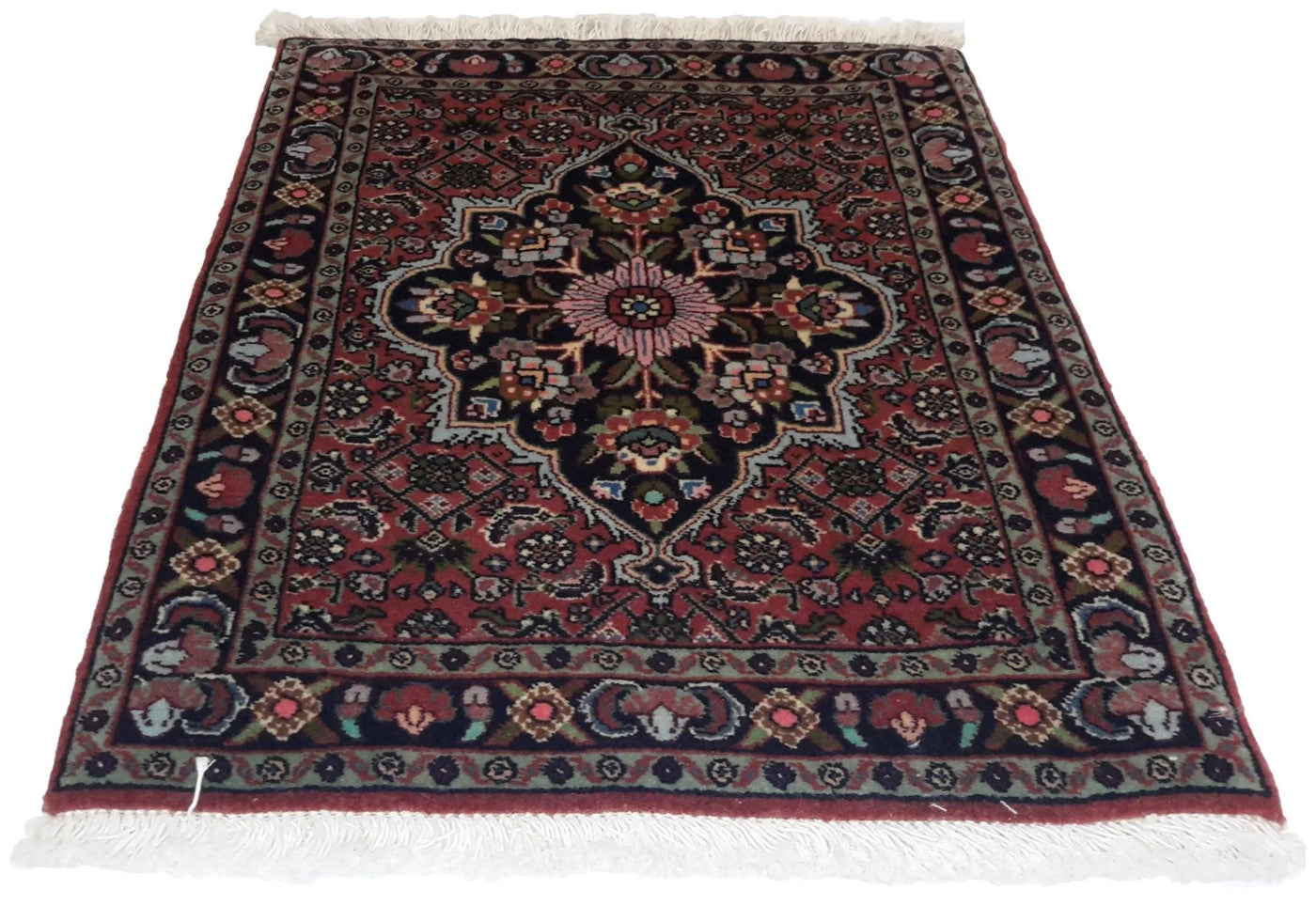 Canvello Hand Made Formal Medallion Silkroad Bidjar Rug - 1'8'' X 2'2'' - Canvello