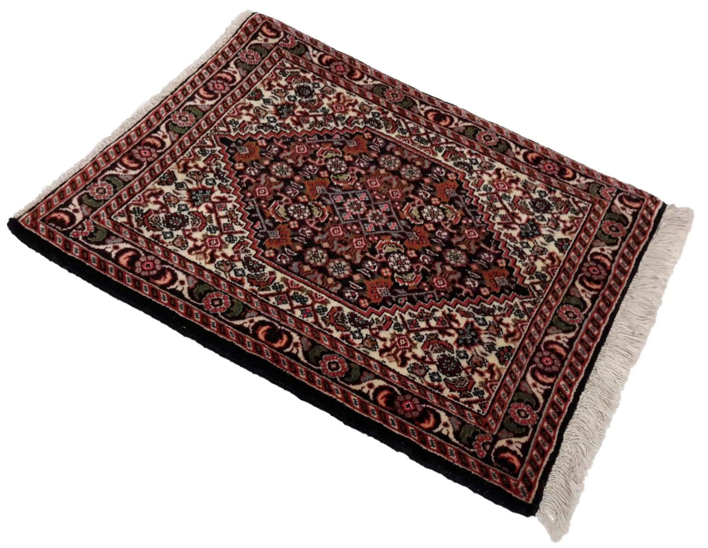 Canvello Hand Made Formal Medallion Silkroad Bidjar Rug - 1'8'' X 2'2'' - Canvello