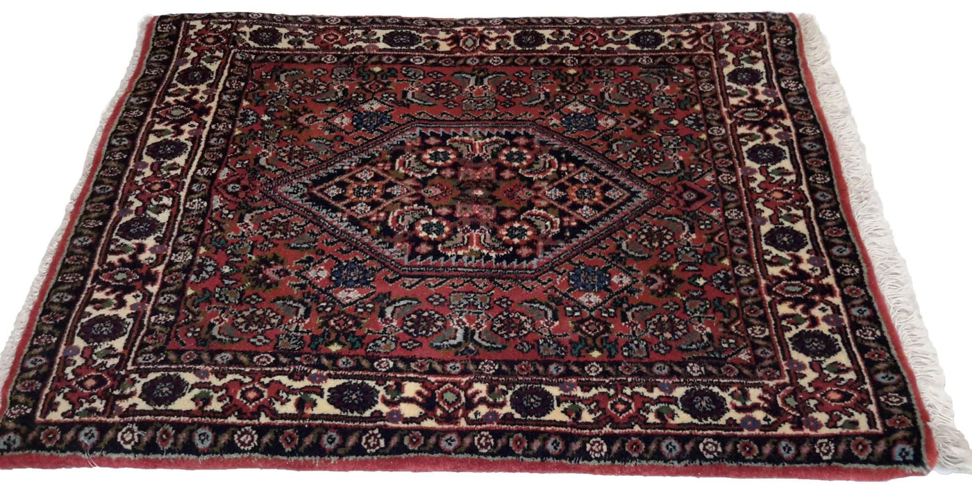 Canvello Hand Made Formal Medallion Silkroad Bidjar Rug - 1'8'' X 2'2'' - Canvello