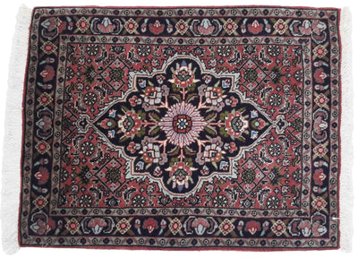 Canvello Hand Made Formal Medallion Silkroad Bidjar Rug - 1'8'' X 2'2'' - Canvello