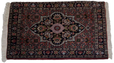 Canvello Hand Made Formal Medallion Silkroad Bidjar Rug - 1'8'' X 2'2'' - Canvello