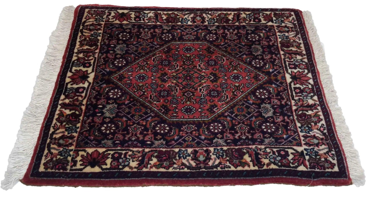 Canvello Hand Made Formal Medallion Silkroad Bidjar Rug - 1'9'' X 1'10'' - Canvello