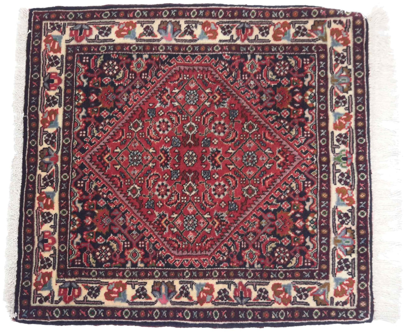 Canvello Hand Made Formal Medallion Silkroad Bidjar Rug - 1'9'' X 1'10'' - Canvello