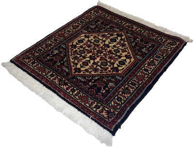 Canvello Hand Made Formal Medallion Silkroad Bidjar Rug - 1'9'' X 1'10'' - Canvello