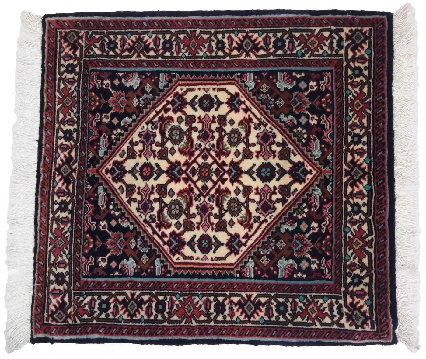 Canvello Hand Made Formal Medallion Silkroad Bidjar Rug - 1'9'' X 1'10'' - Canvello