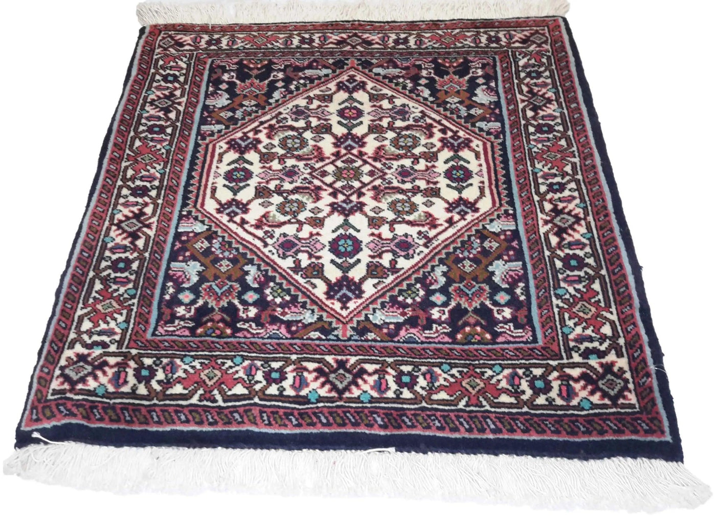 Canvello Hand Made Formal Medallion Silkroad Bidjar Rug - 1'9'' X 1'10'' - Canvello