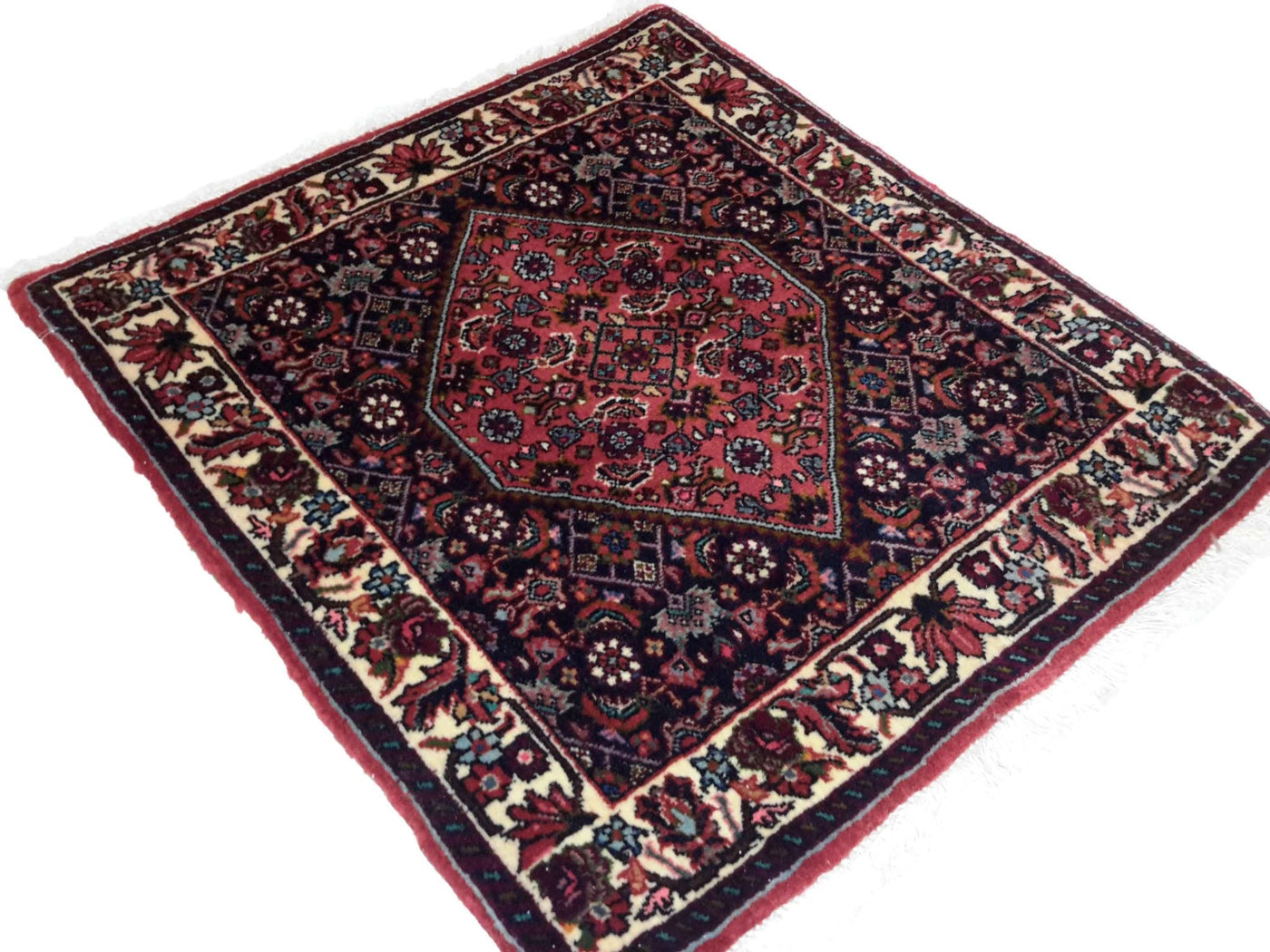 Canvello Hand Made Formal Medallion Silkroad Bidjar Rug - 1'9'' X 1'11'' - Canvello