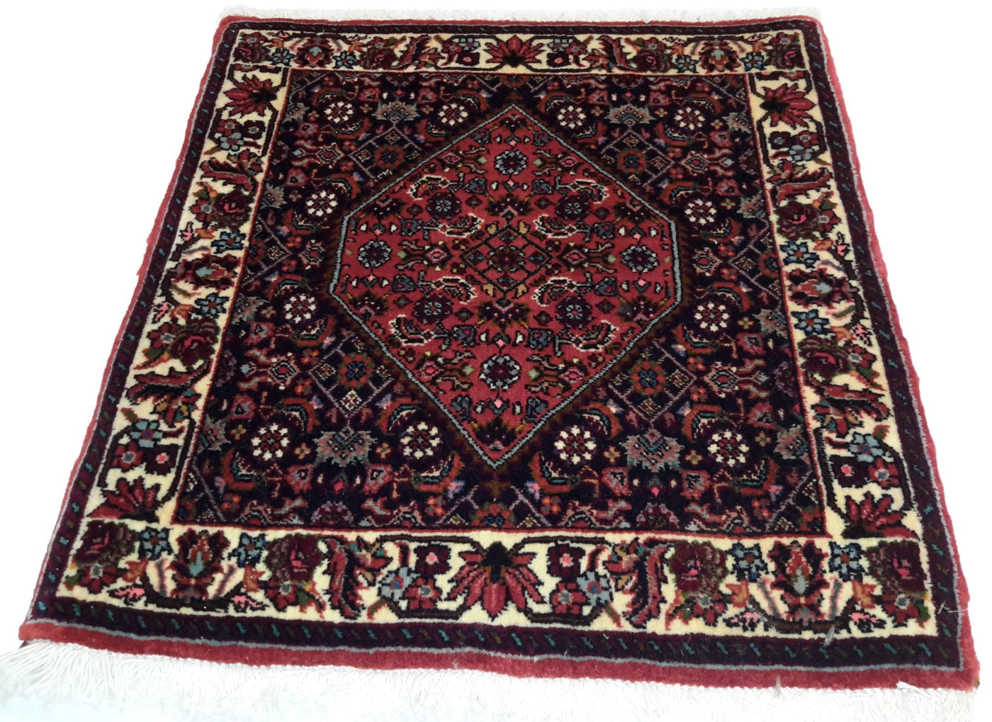 Canvello Hand Made Formal Medallion Silkroad Bidjar Rug - 1'9'' X 1'11'' - Canvello