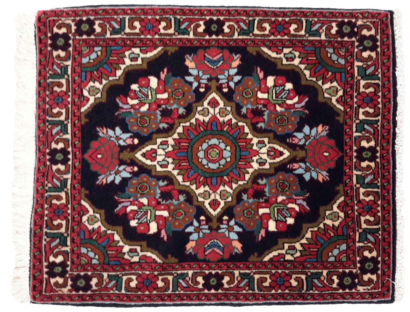 Canvello Hand Made Formal Medallion Silkroad Bidjar Rug - 1'9'' X 2'0'' - Canvello