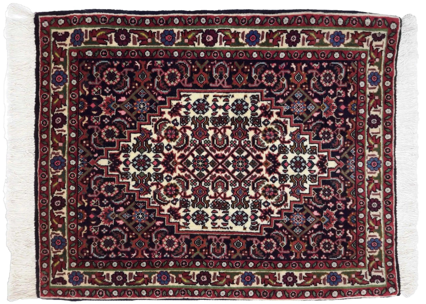 Canvello Hand Made Formal Medallion Silkroad Bidjar Rug - 1'9'' X 2'1'' - Canvello