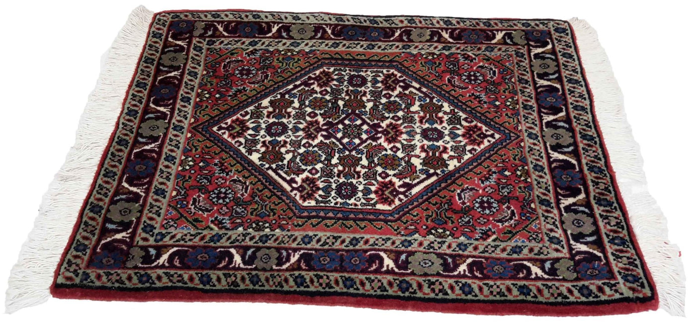 Canvello Hand Made Formal Medallion Silkroad Bidjar Rug - 1'9'' X 2'1'' - Canvello