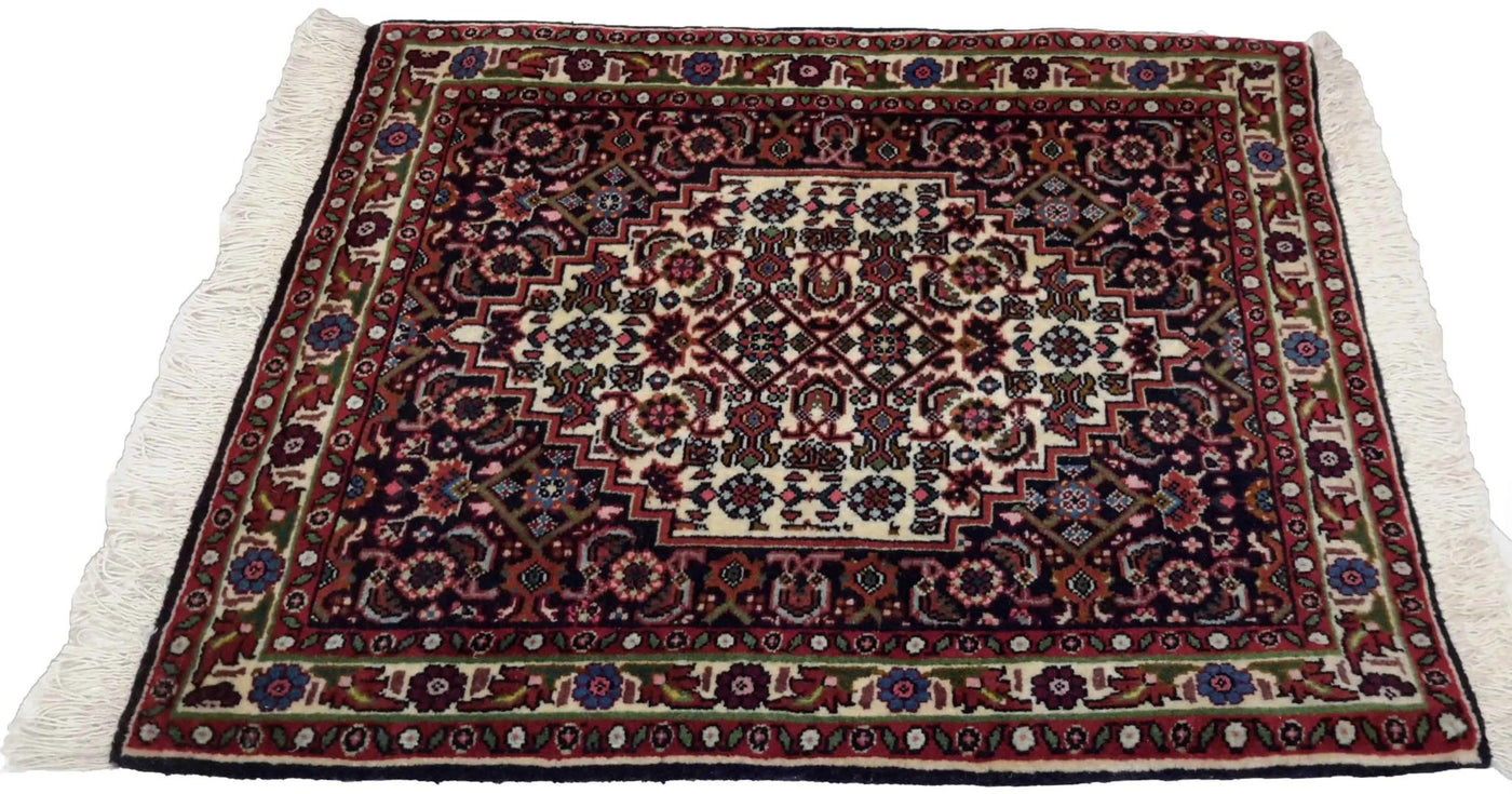 Canvello Hand Made Formal Medallion Silkroad Bidjar Rug - 1'9'' X 2'1'' - Canvello