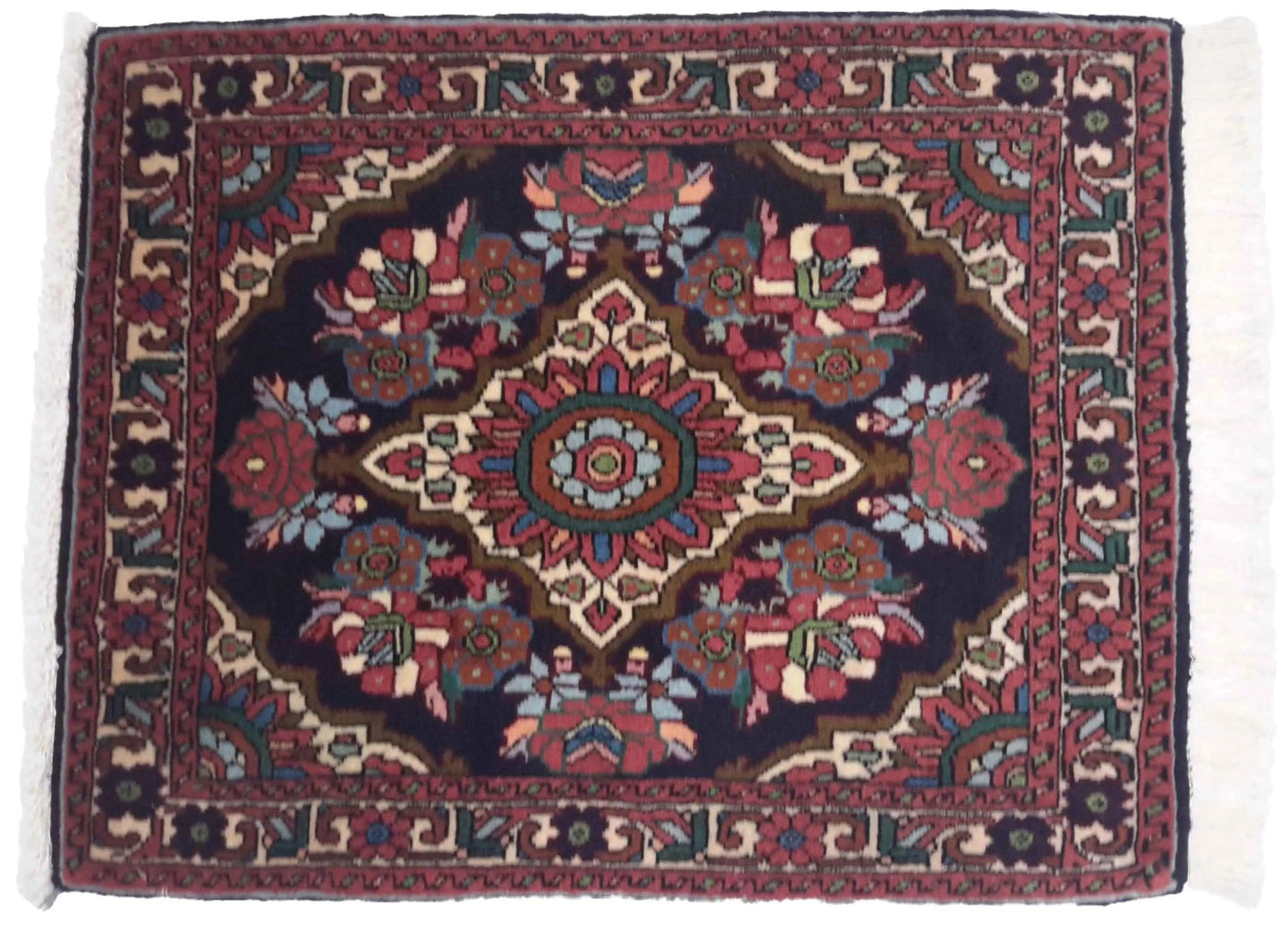 Canvello Hand Made Formal Medallion Silkroad Bidjar Rug - 1'9'' X 2'2'' - Canvello