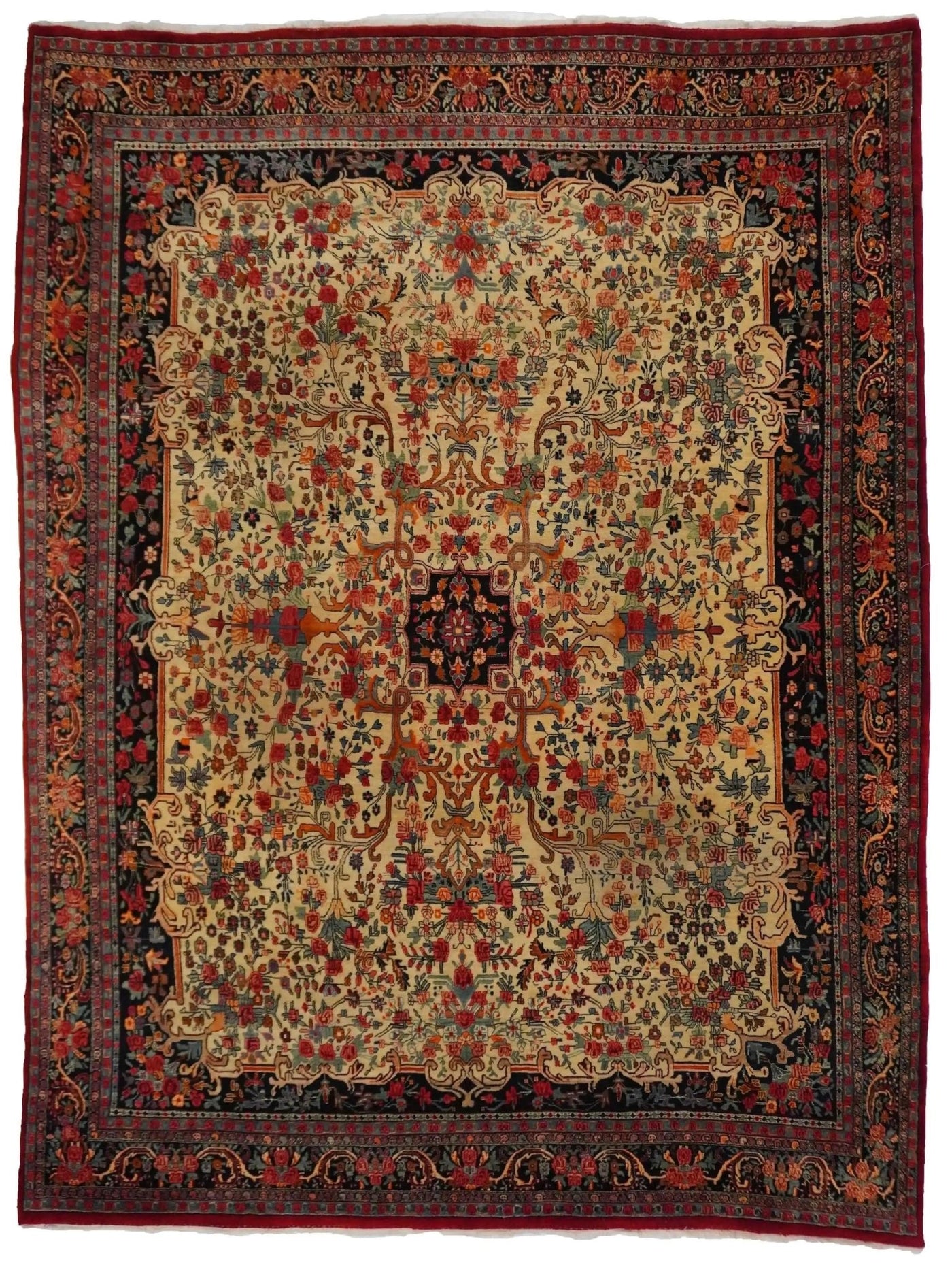 Canvello Hand Made Formal Medallion Silkroad Bidjar Rug - 8'11'' X 12'3'' - Canvello