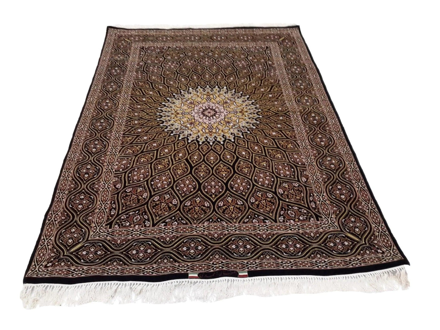 Canvello Hand Made Formal Medallion Silkroad Isfahan Rug - 4'4'' X 6'6'' - Canvello