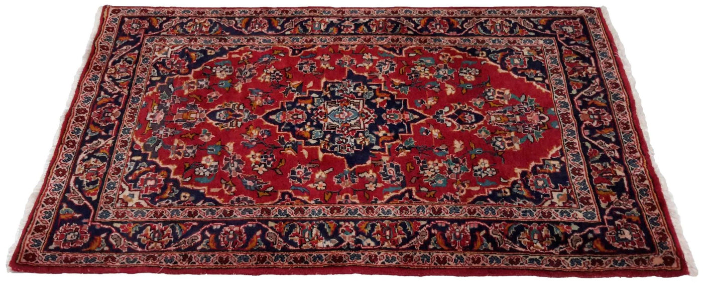 Canvello Hand Made Formal Medallion Silkroad Kashan Rug - 3'1'' X 5'0'' - Canvello