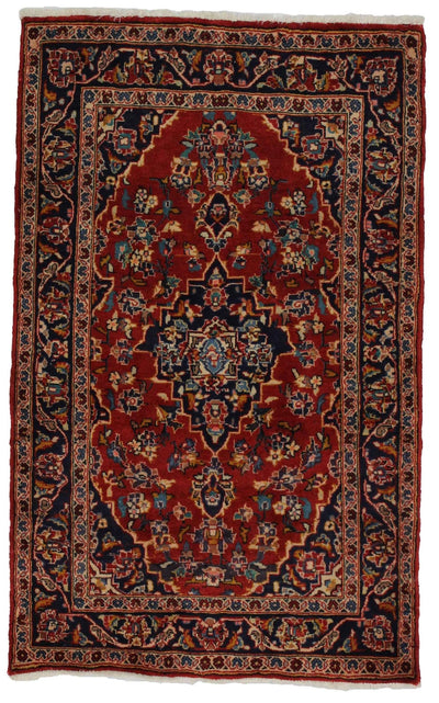 Canvello Hand Made Formal Medallion Silkroad Kashan Rug - 3'1'' X 5'0'' - Canvello