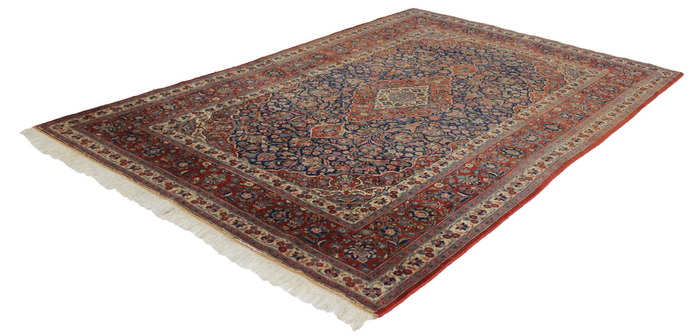 Canvello Hand Made Formal Medallion Silkroad Kashan Rug - 7'1'' X 10'3'' - Canvello