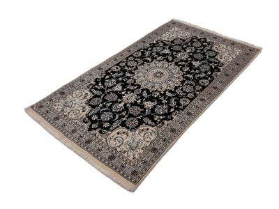 Canvello Hand Made Formal Medallion Silkroad Nain 12 Line Rug - 3'11'' X 6'11'' - Canvello