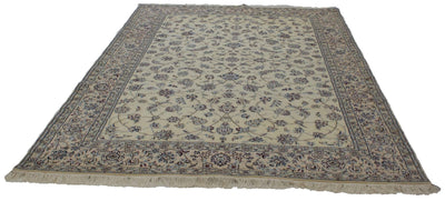 Canvello Hand Made Formal Medallion Silkroad Nain 6 Line Rug - 6'7'' X 10'4'' - Canvello