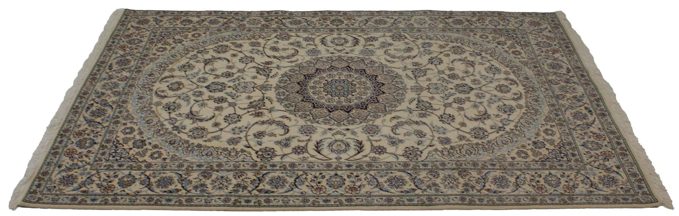 Canvello Hand Made Formal Medallion Silkroad Nain 6 Line Rug - 6'8'' X 10'0'' - Canvello