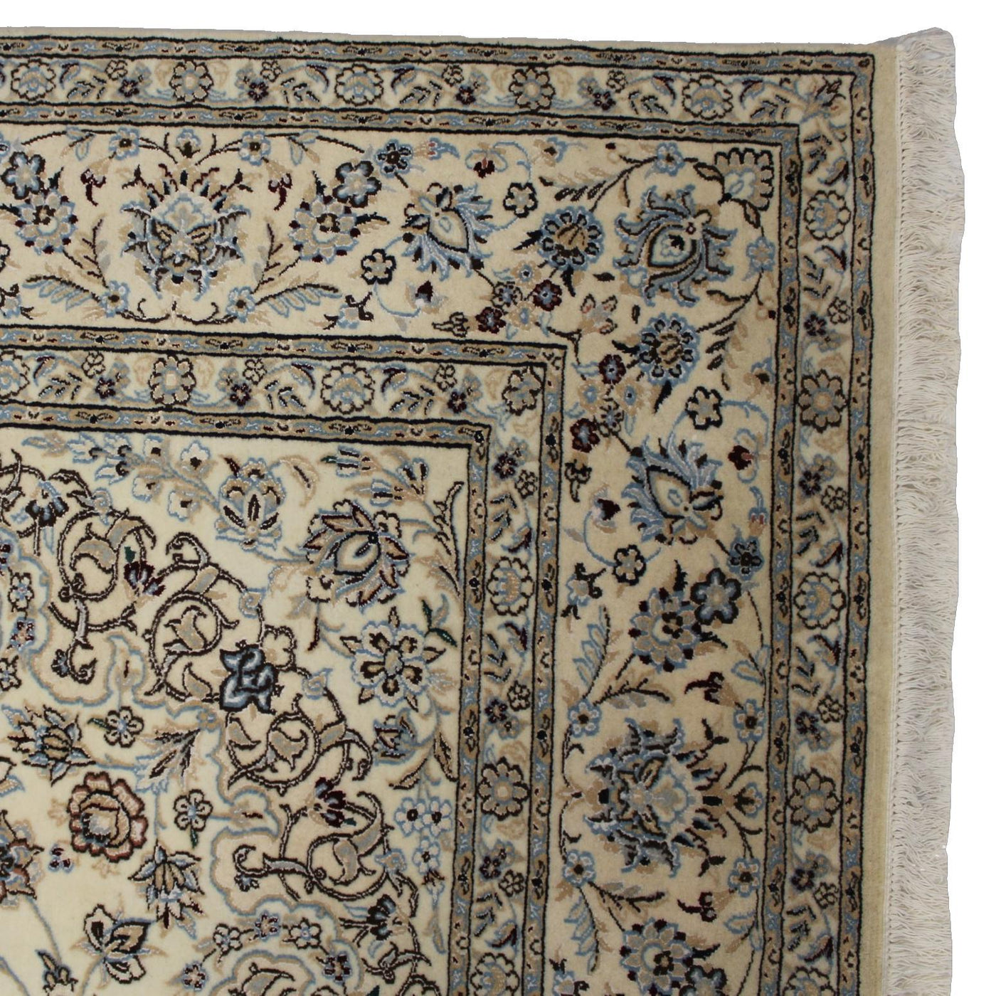 Canvello Hand Made Formal Medallion Silkroad Nain 9 Line Rug - 8'1'' X 11'1'' - Canvello