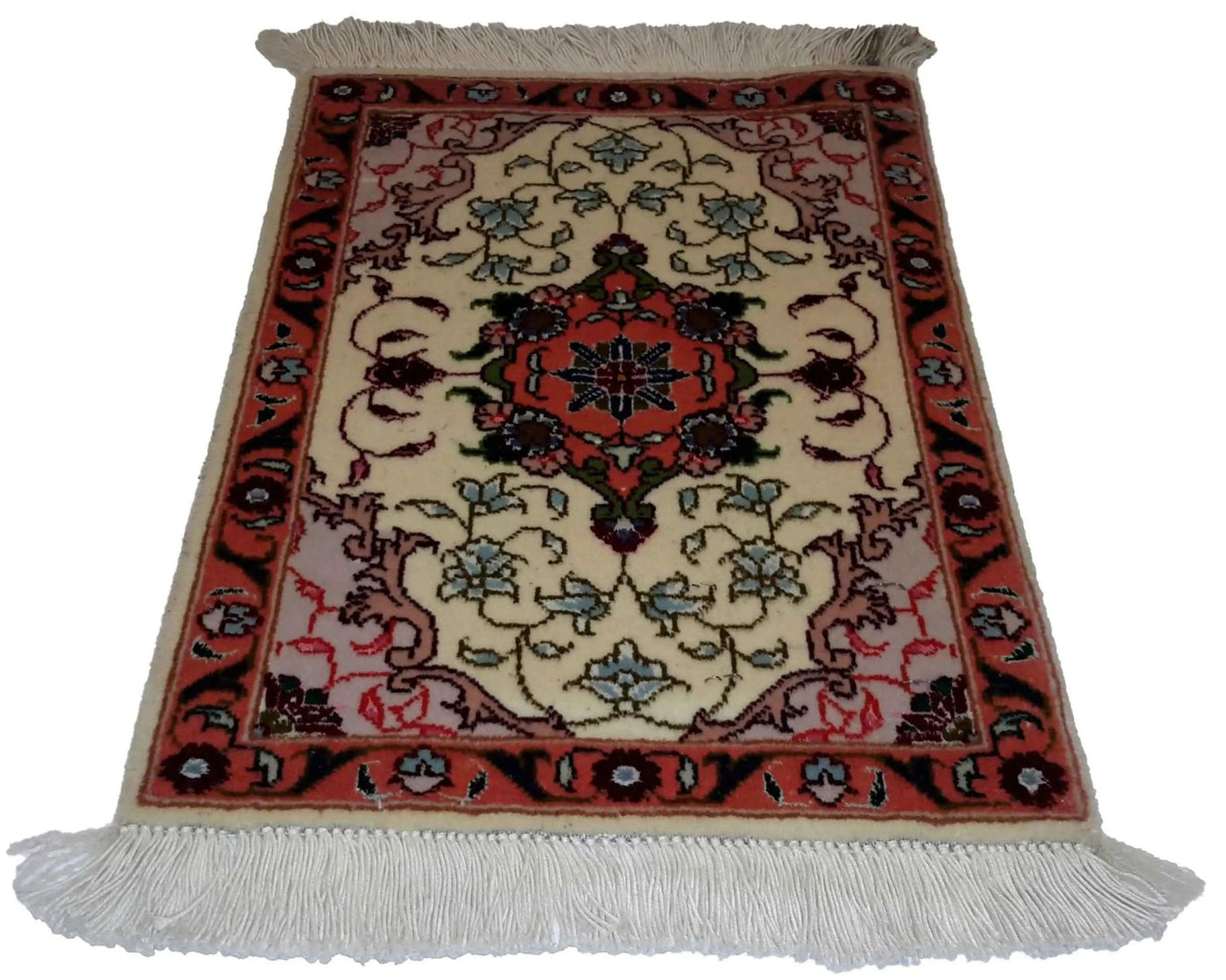 Canvello Hand Made Formal Medallion Silkroad Tabriz Rug - 1'0'' X 1'3'' - Canvello