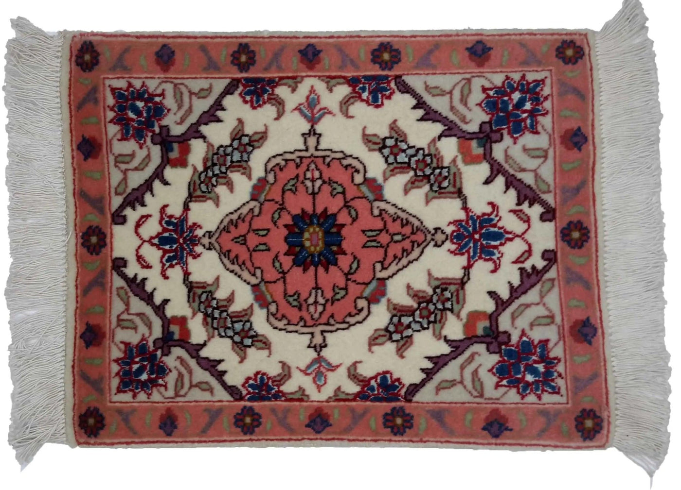 Canvello Hand Made Formal Medallion Silkroad Tabriz Rug - 1'0'' X 1'4'' - Canvello