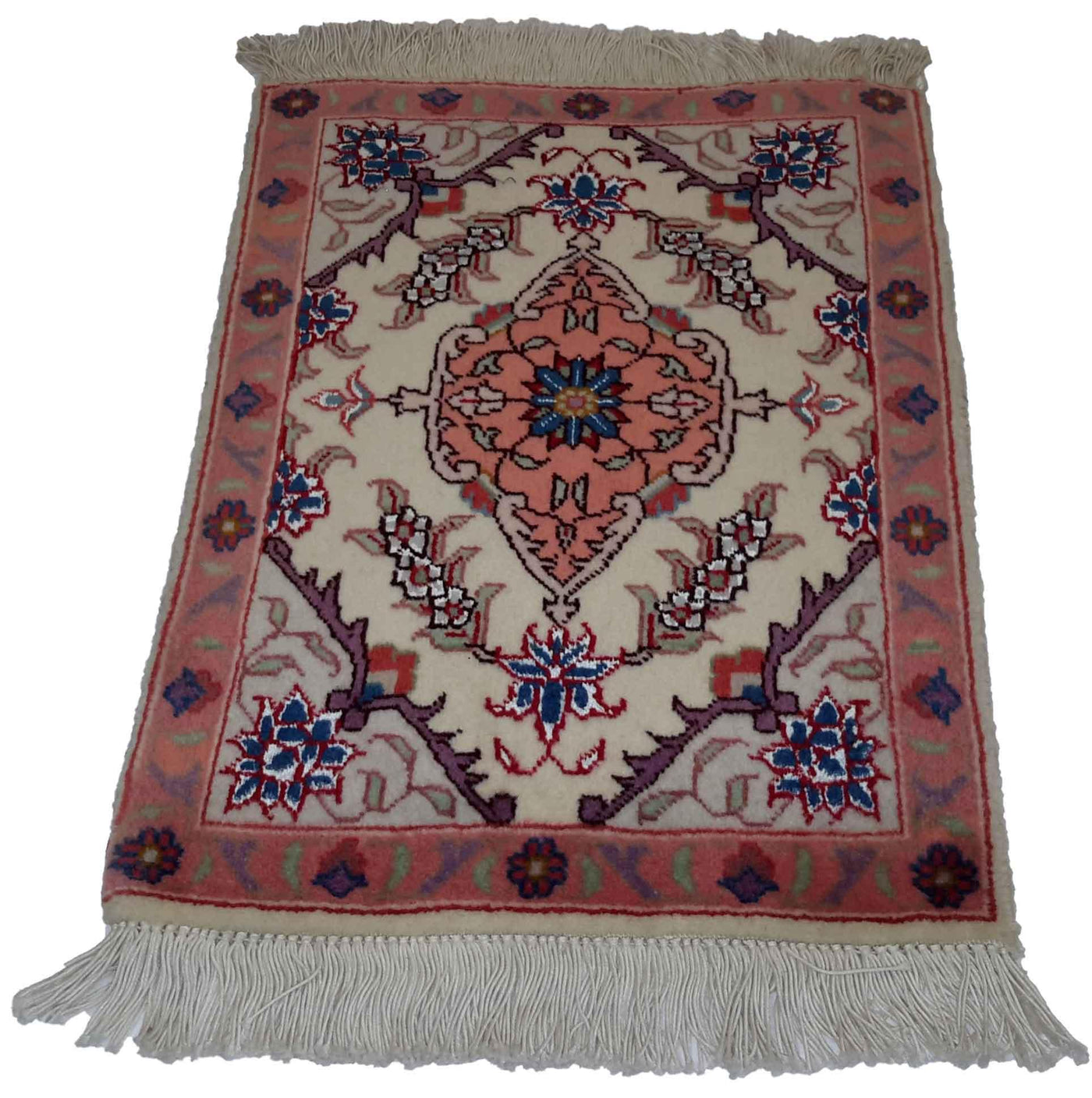 Canvello Hand Made Formal Medallion Silkroad Tabriz Rug - 1'0'' X 1'4'' - Canvello