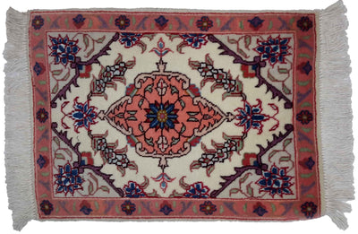 Canvello Hand Made Formal Medallion Silkroad Tabriz Rug - 1'0'' X 1'4'' - Canvello