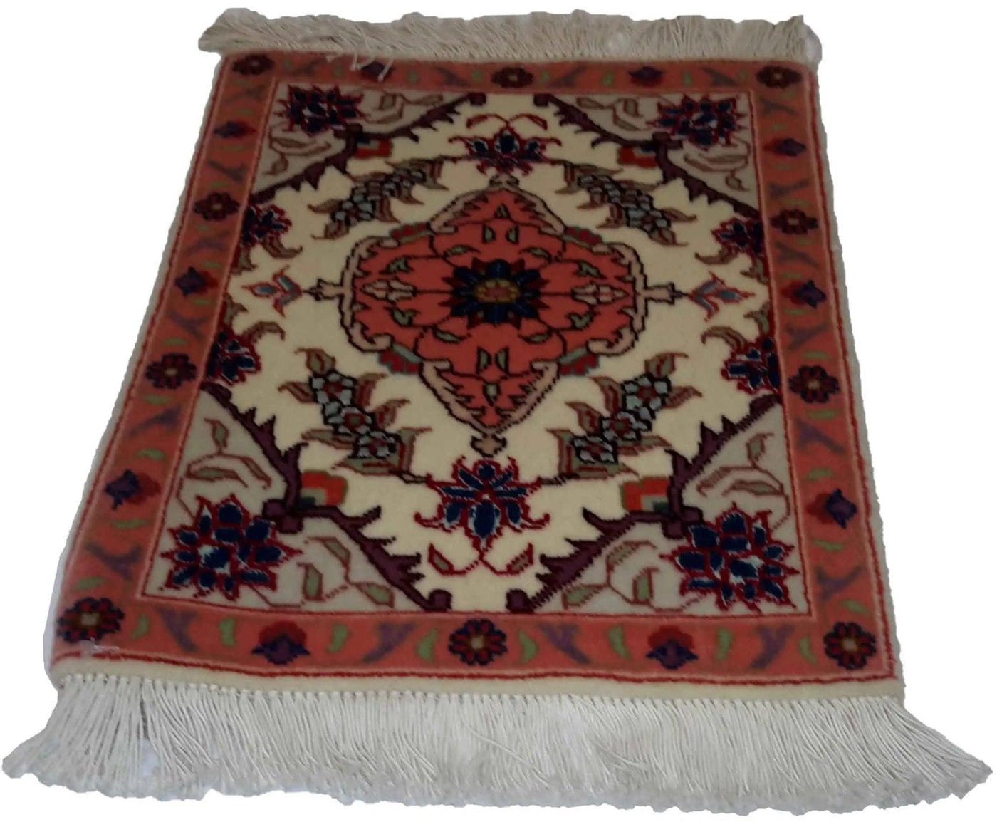 Canvello Hand Made Formal Medallion Silkroad Tabriz Rug - 1'0'' X 1'4'' - Canvello