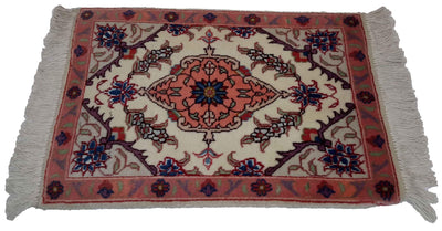 Canvello Hand Made Formal Medallion Silkroad Tabriz Rug - 1'0'' X 1'4'' - Canvello