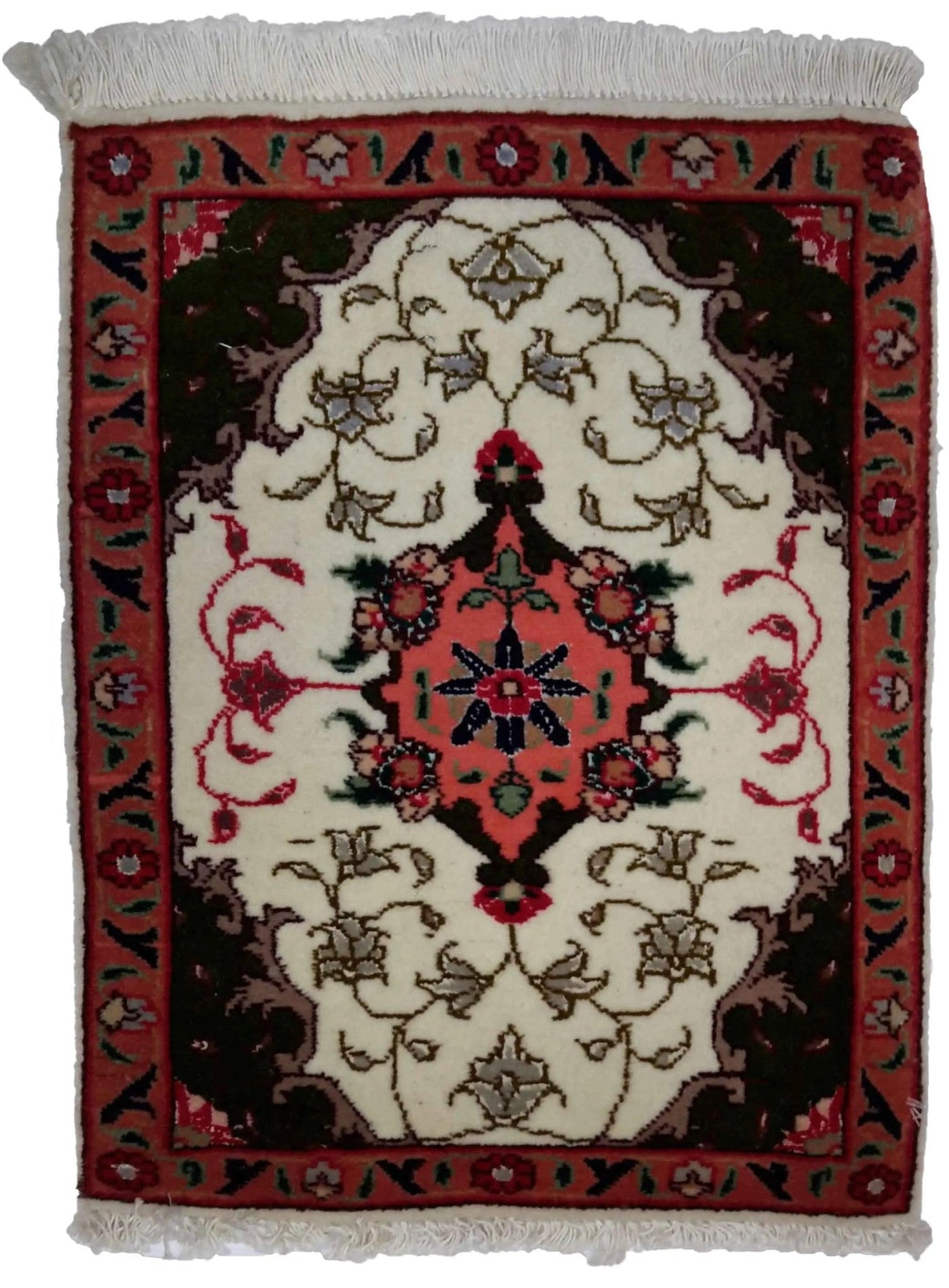 Canvello Hand Made Formal Medallion Silkroad Tabriz Rug - 1'0'' X 1'5'' - Canvello