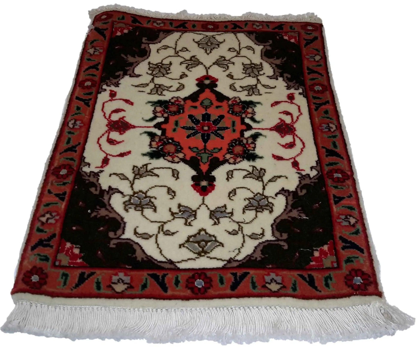 Canvello Hand Made Formal Medallion Silkroad Tabriz Rug - 1'0'' X 1'5'' - Canvello