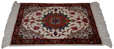 Canvello Hand Made Formal Medallion Silkroad Tabriz Rug - 1'0'' X 1'5'' - Canvello