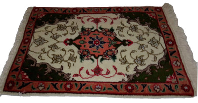 Canvello Hand Made Formal Medallion Silkroad Tabriz Rug - 1'0'' X 1'5'' - Canvello