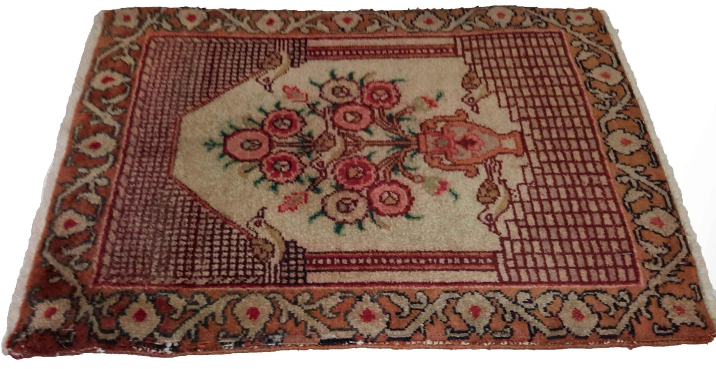 Canvello Hand Made Formal Medallion Silkroad Tabriz Rug - 1'5'' X 2'0'' - Canvello