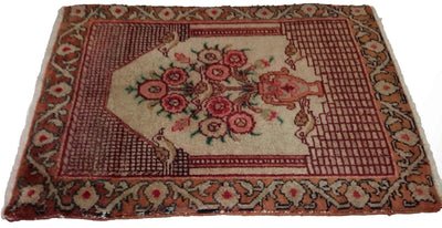 Canvello Hand Made Formal Medallion Silkroad Tabriz Rug - 1'5'' X 2'0'' - Canvello