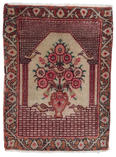 Canvello Hand Made Formal Medallion Silkroad Tabriz Rug - 1'5'' X 2'0'' - Canvello