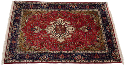 Canvello Hand Made Formal Medallion Silkroad Tabriz Rug - 3'2'' X 4'6'' - Canvello