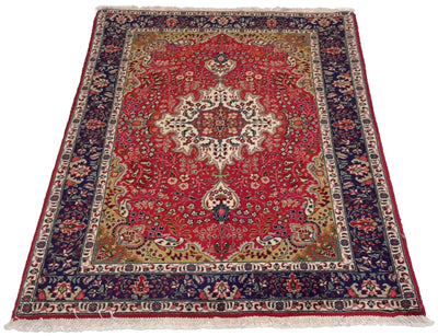 Canvello Hand Made Formal Medallion Silkroad Tabriz Rug - 3'2'' X 4'6'' - Canvello