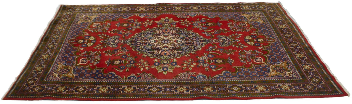 Canvello Hand Made Formal Medallion Silkroad Tabriz Rug - 7'1'' X 10'9'' - Canvello