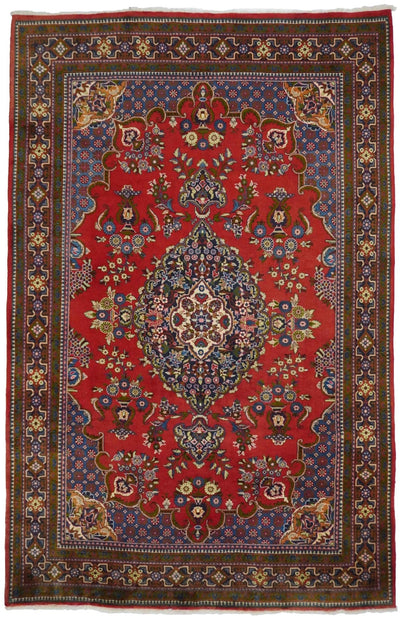 Canvello Hand Made Formal Medallion Silkroad Tabriz Rug - 7'1'' X 10'9'' - Canvello